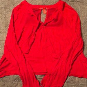 Red Chelsea and Violet crop top XL